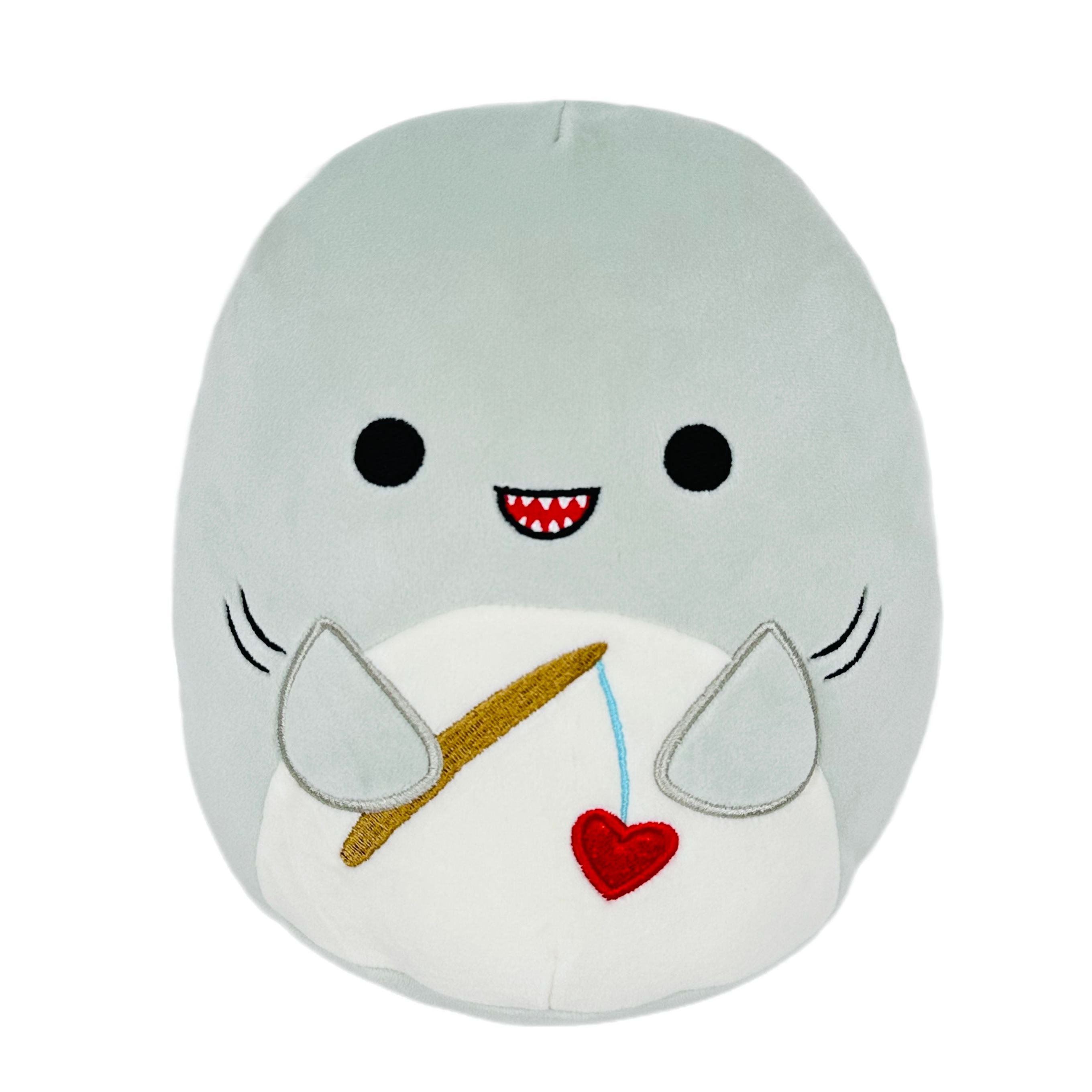 Squishmallow 5 Inch Gordon the Shark with Fishing Pole Valentine Plush Toy