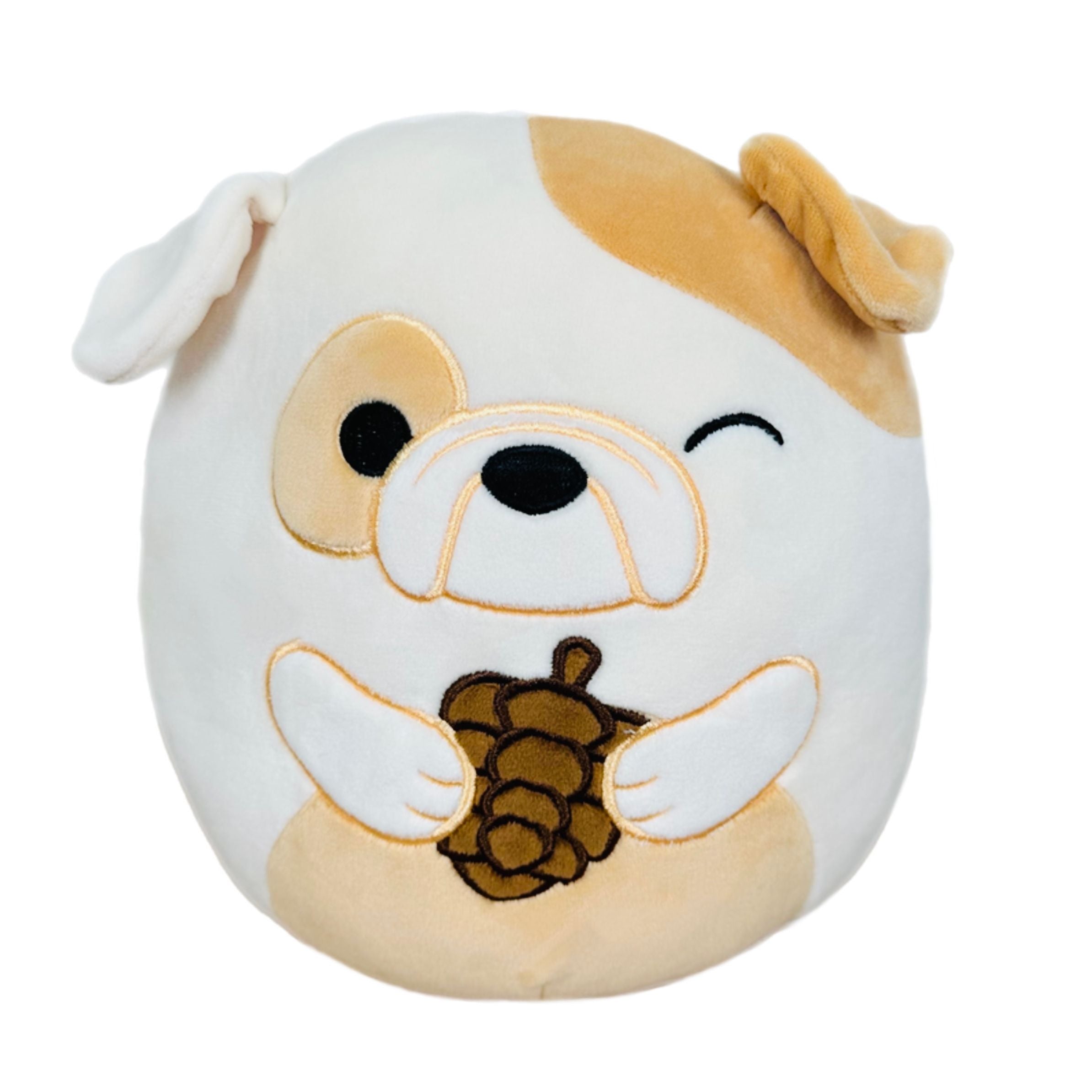 Squishmallow 8 Inch Brock the Bulldog with Pinecone Harvest Plush Toy