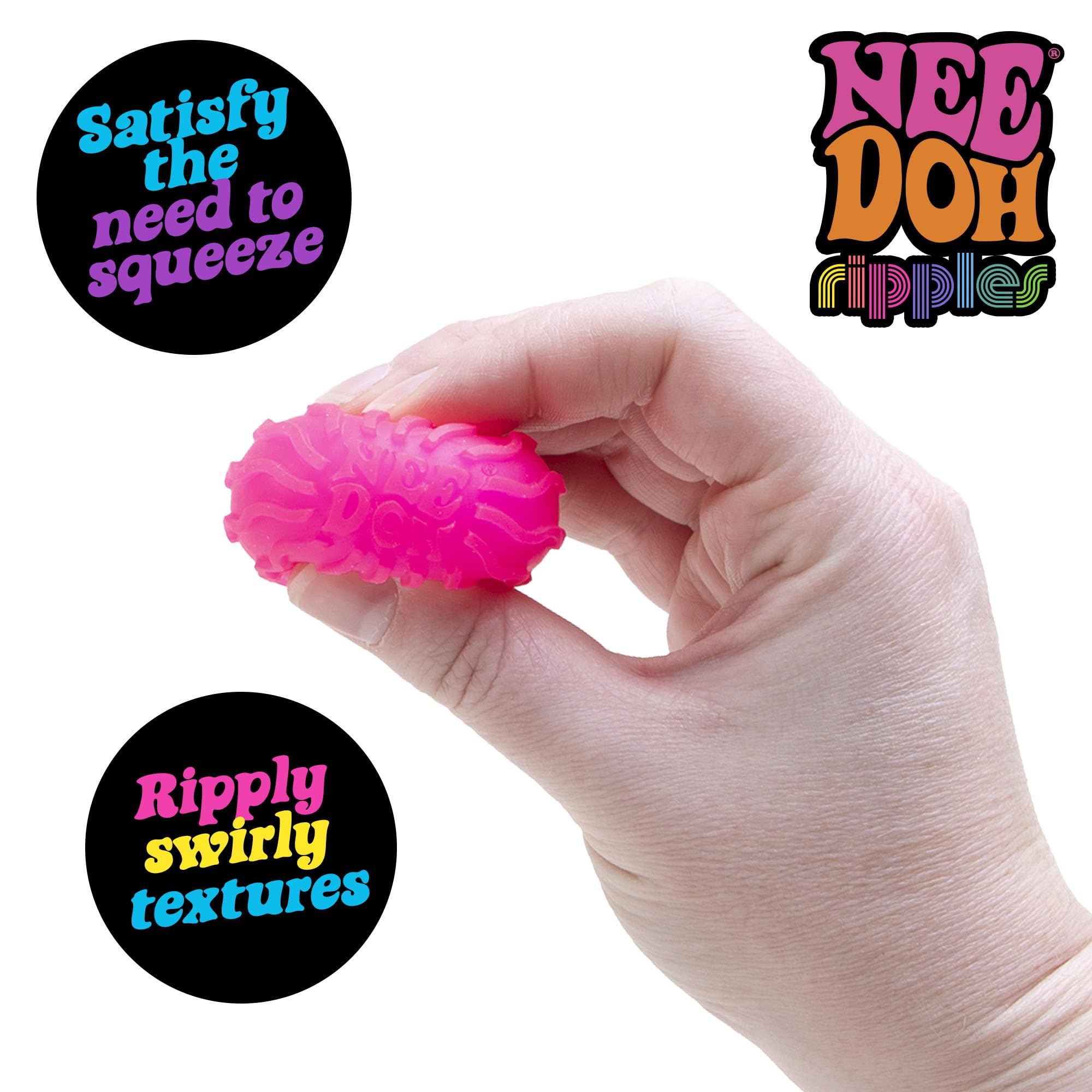 Nee Doh Teenie Singles RIPPLES 1 Inch Mini Squish Ball Fidget Toy - Assorted