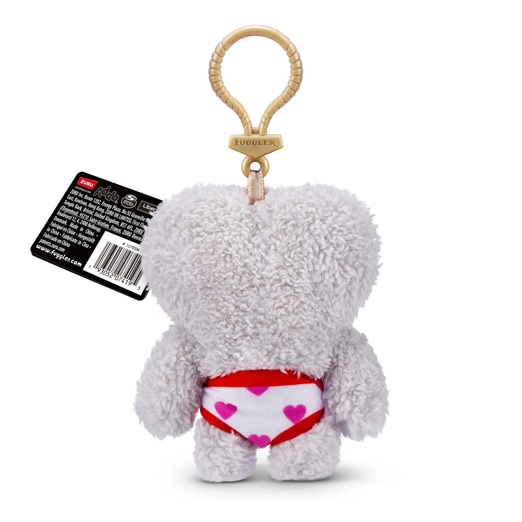 Zuru Fugglers 5 Inch Plush Keyring - Annoyed Alien Gray