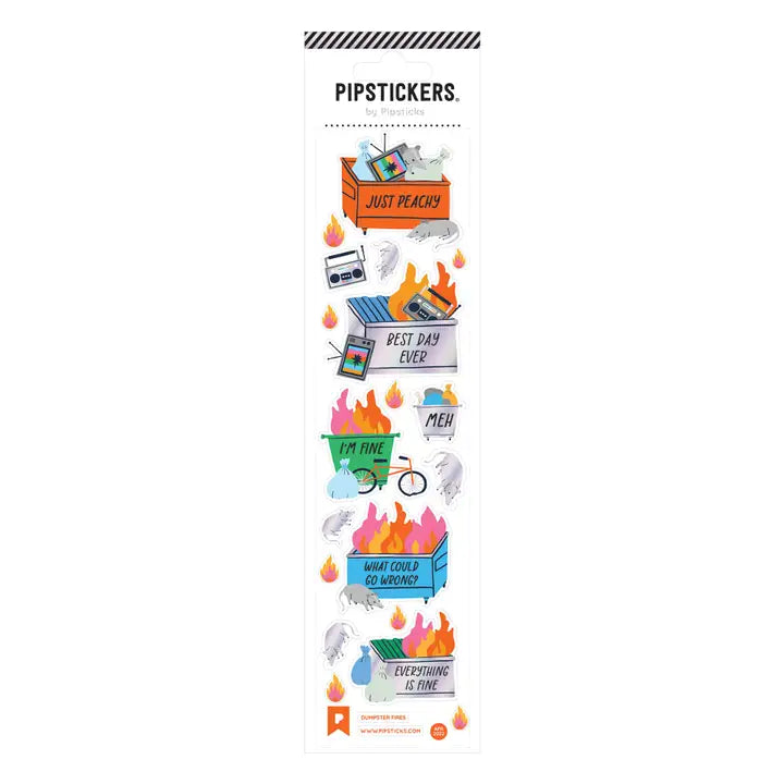 Pipsticks Dumpster Fires Sticker Sheet