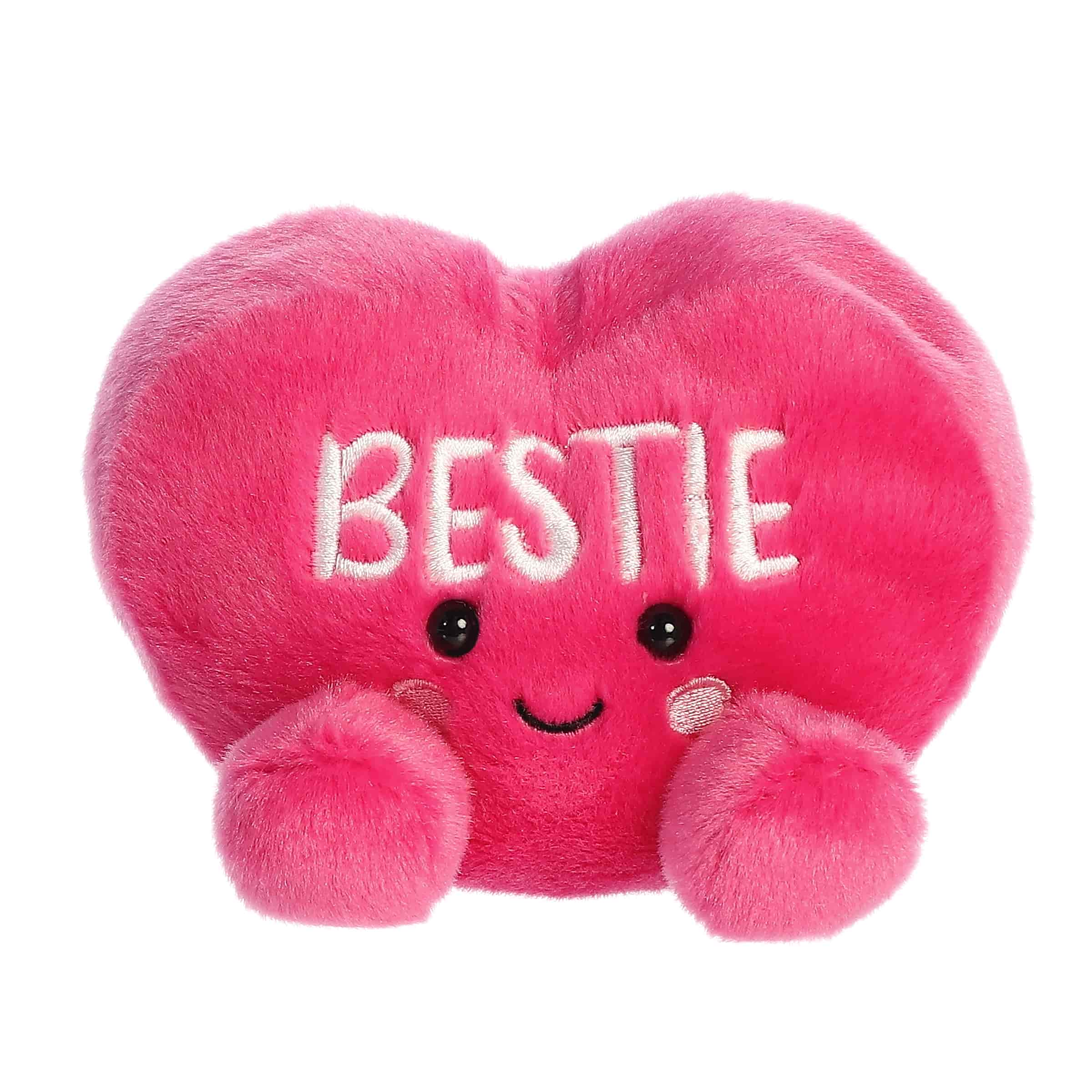 Palm Pals 5 Inch BESTIE Pink Candy Heart Valentine Plush Toy