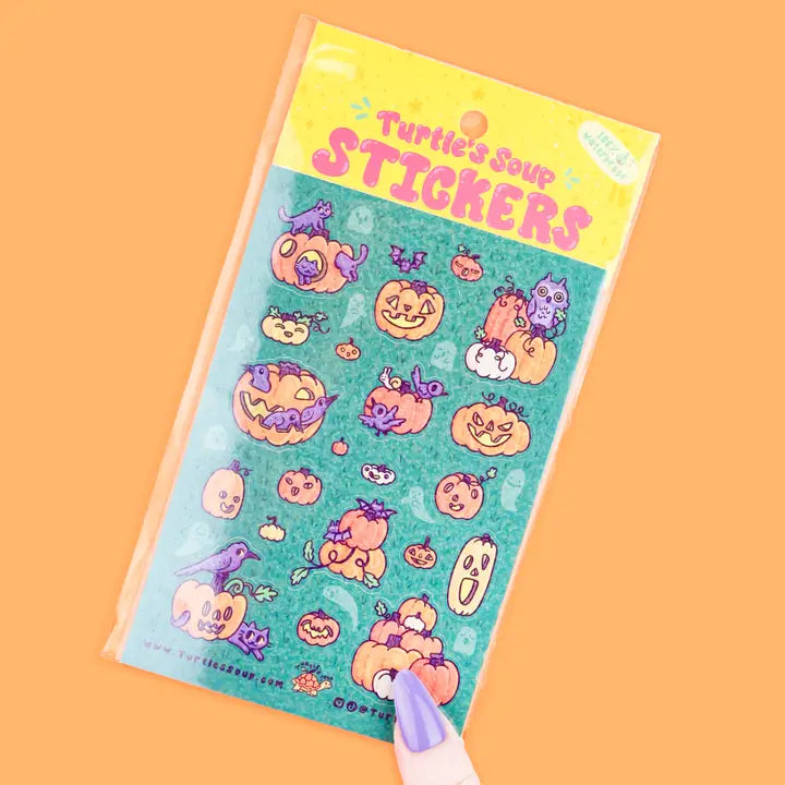 Turtle's Soup Spooky Pumpkins Halloween Vinyl Sticker Sheet