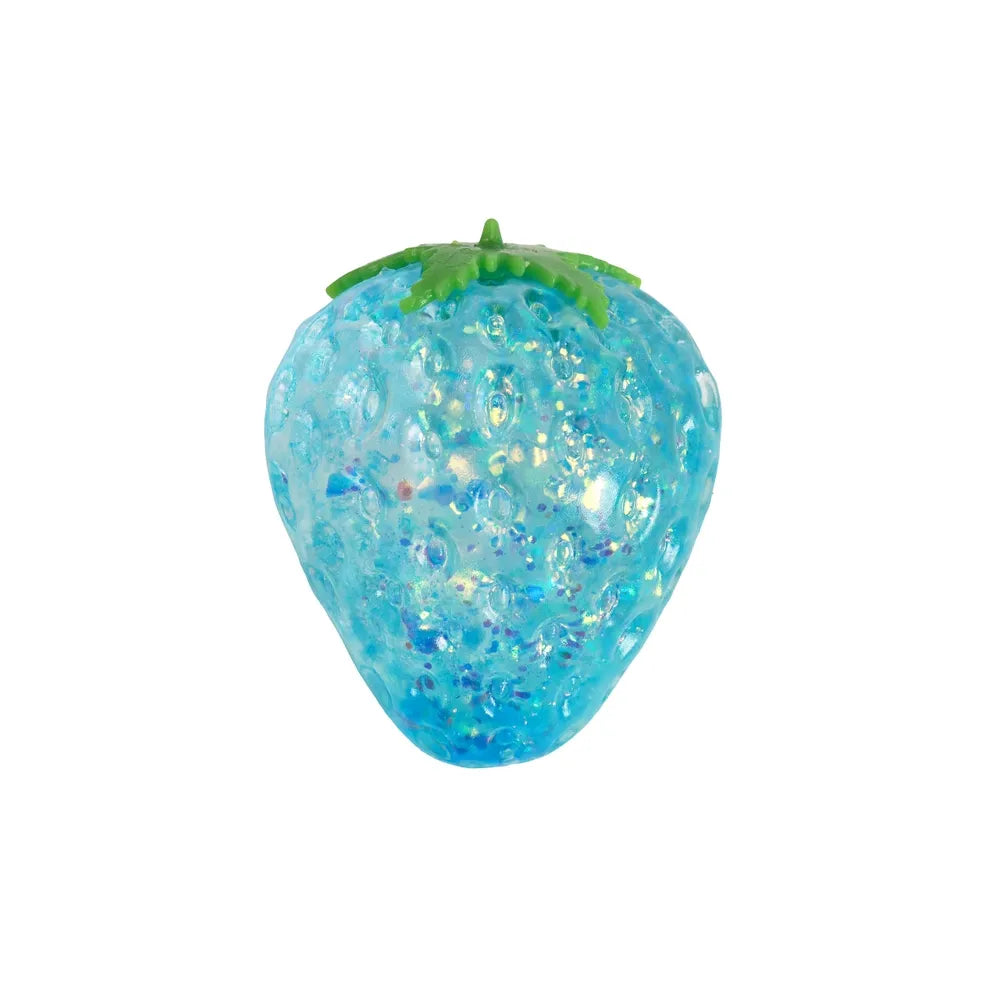 Sugar Gel Squishy 3 Inch Sparkle Strawberry Maltose Filled Sensory Toy - Assorted