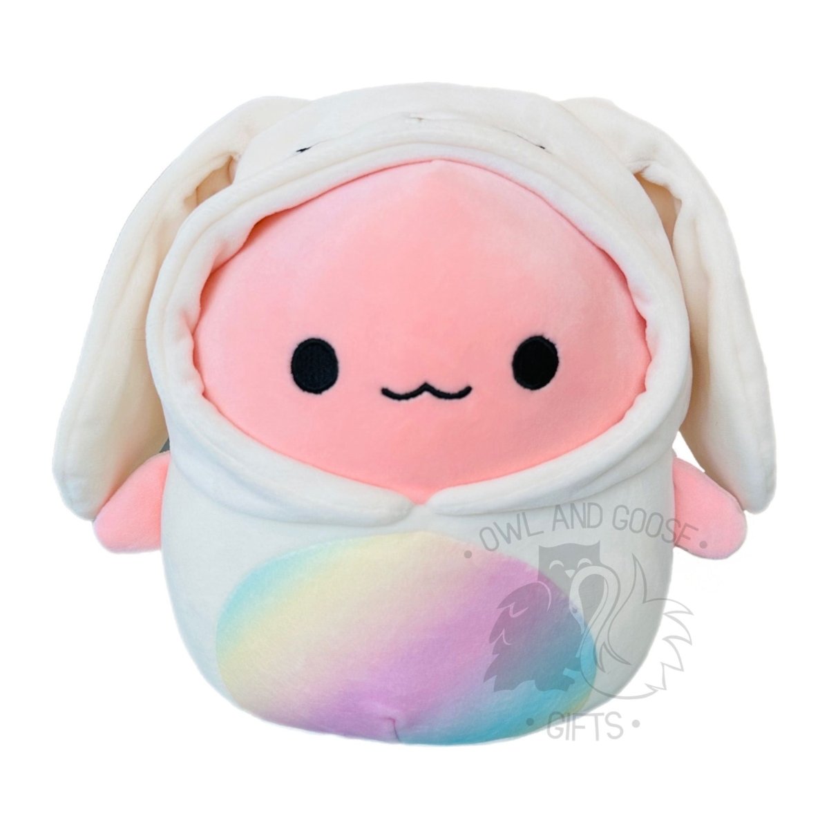 Squishmallow 8 Inch Archie the Axolotl in Bunny Costume Plush Toy - Owl & Goose Gifts