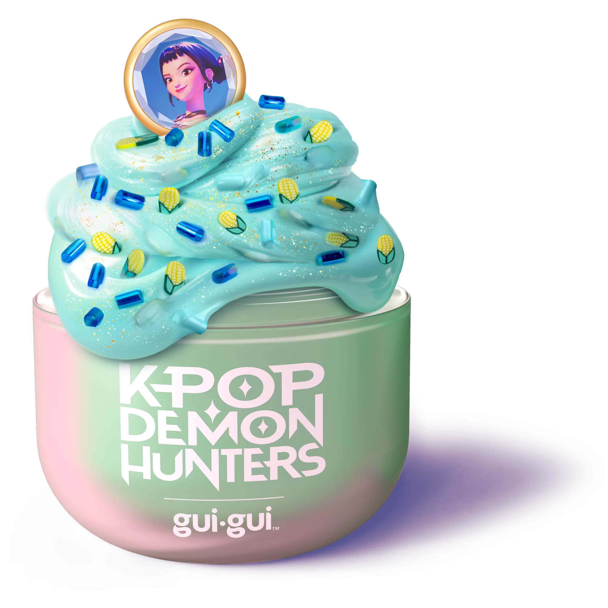 Gui Gui K-Pop Demon Hunters Slime Kit Single Jar - Zoey Gloss Slime Teal