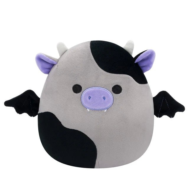 Squishmallow 8 Inch Bridgette the Cow Bat Halloween Plush Toy - Owl & Goose Gifts