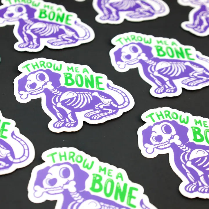 Turtle's Soup Throw Me a Bone Halloween Vinyl Sticker