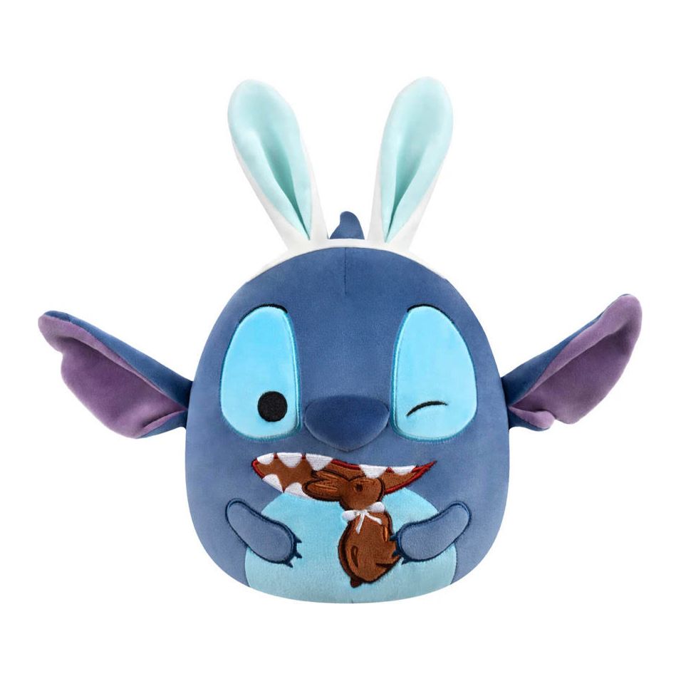 Squishmallow 8 Inch Stitch with Chocolate Bunny Easter Disney Plush Toy - Owl & Goose Gifts