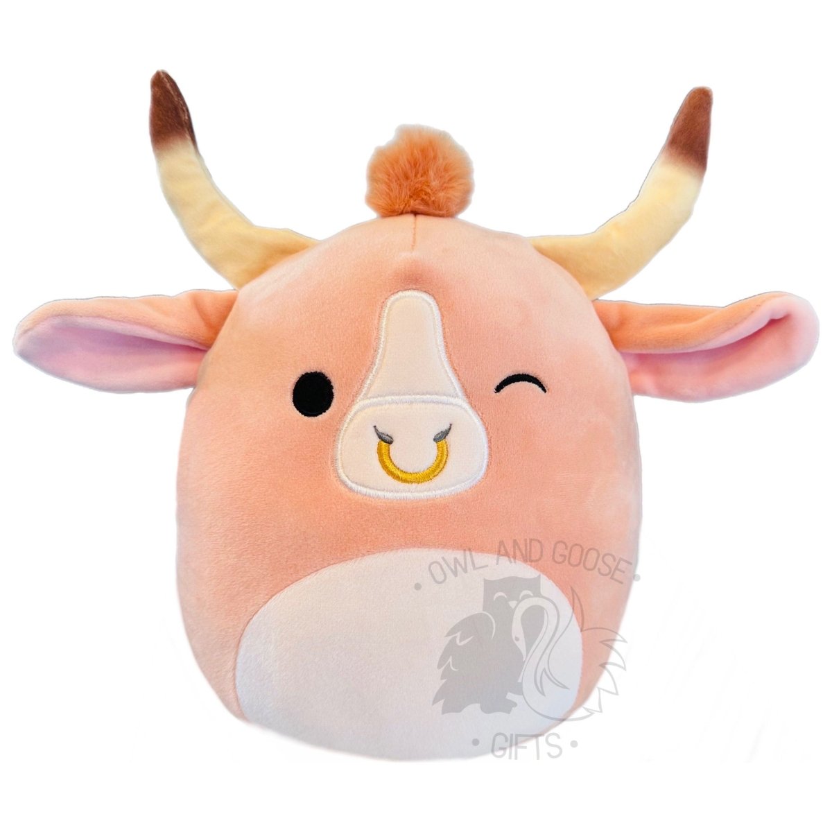 Squishmallow 8 Inch Howland the Bull Plush Toy - Owl & Goose Gifts