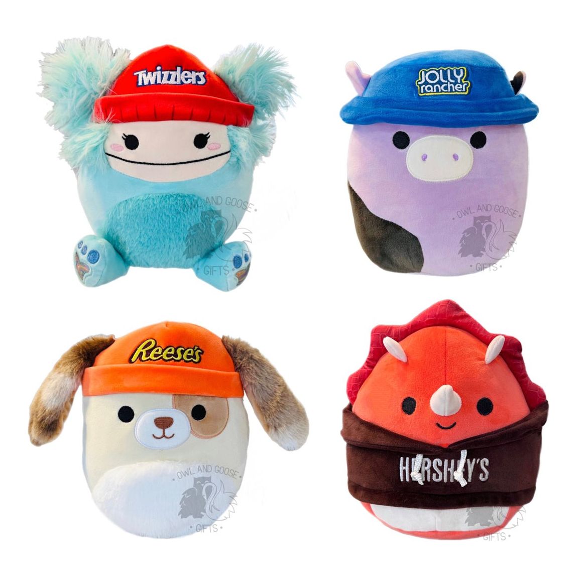 Squishmallow 8 Inch Hershey's Squad Set of 4 - Owl & Goose Gifts