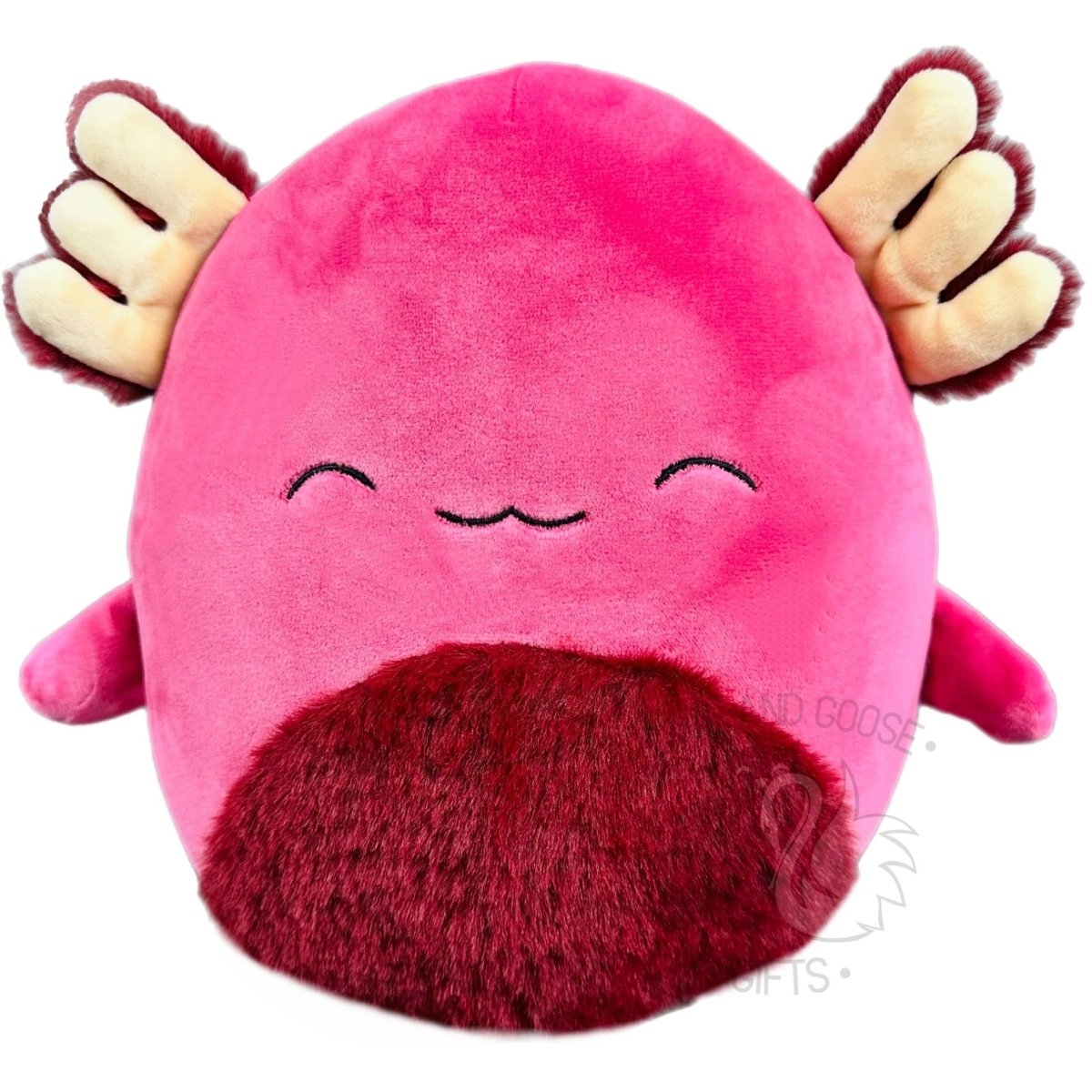 Squishmallow 8 Inch IndieMae the Maroon Axolotl Plush Toy - Owl & Goose Gifts