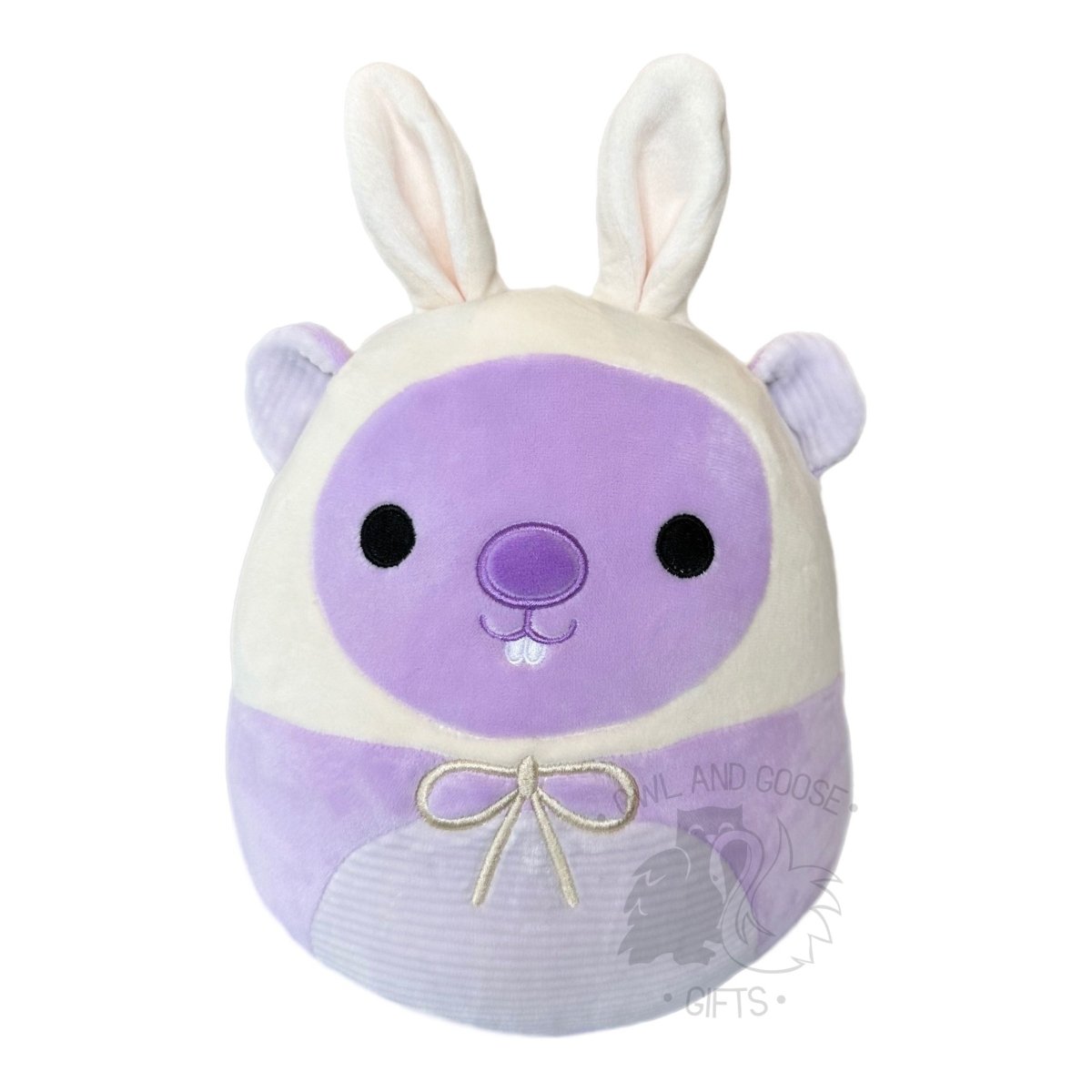 Squishmallow 8 Inch Javari the Groundhog with Bunny Ears Easter Plush Toy - Owl & Goose Gifts