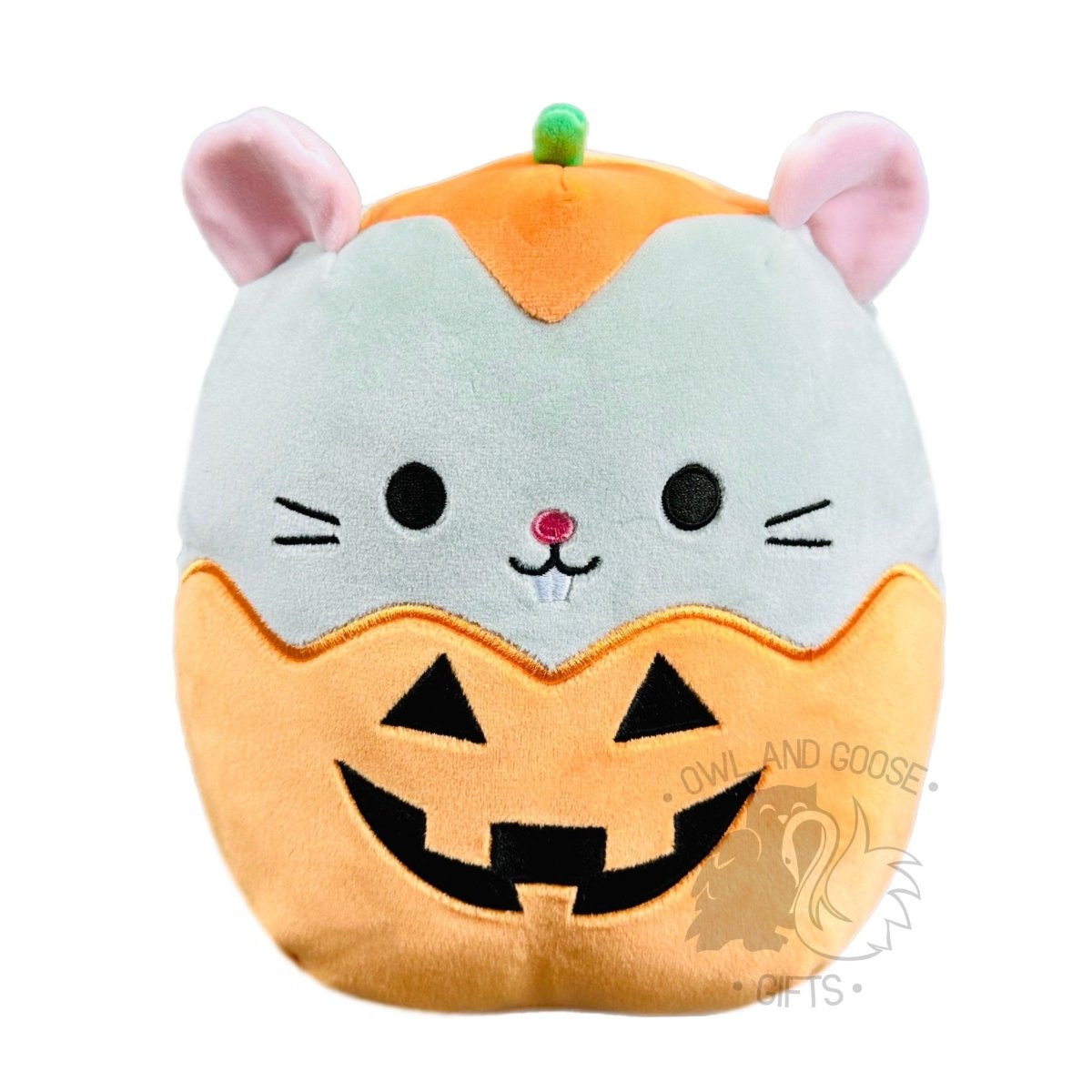 Squishmallow 8 Inch Milto the Mouse in Pumpkin Halloween Plush Toy - Owl & Goose Gifts