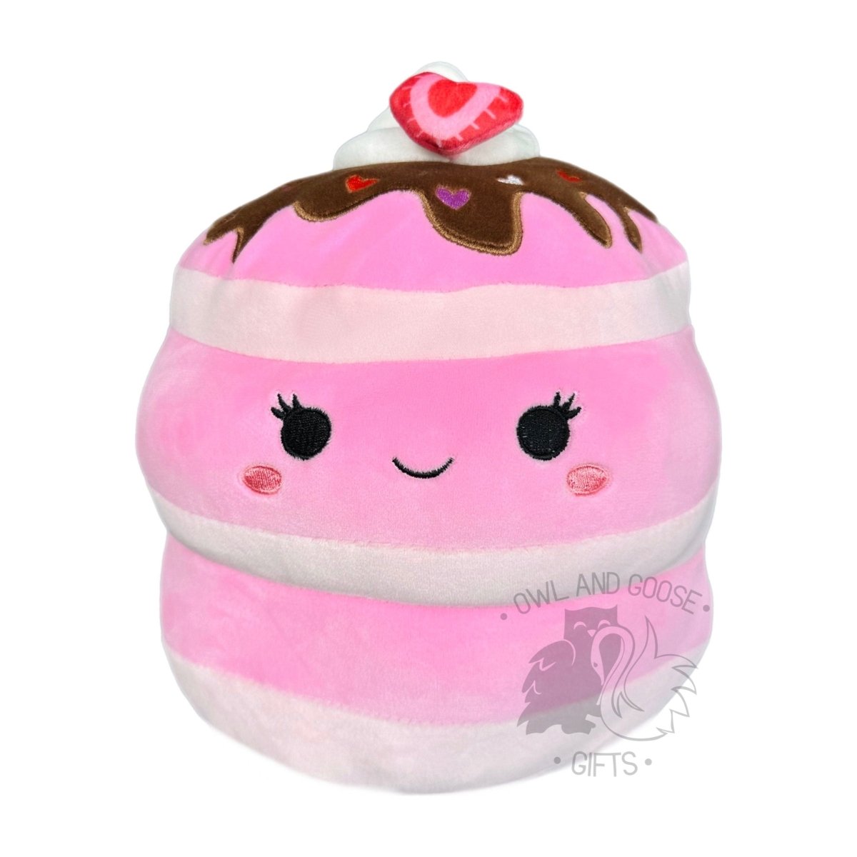 Squishmallow 8 Inch Shelly the Strawberry Pancake Valentine Plush Toy - Owl & Goose Gifts