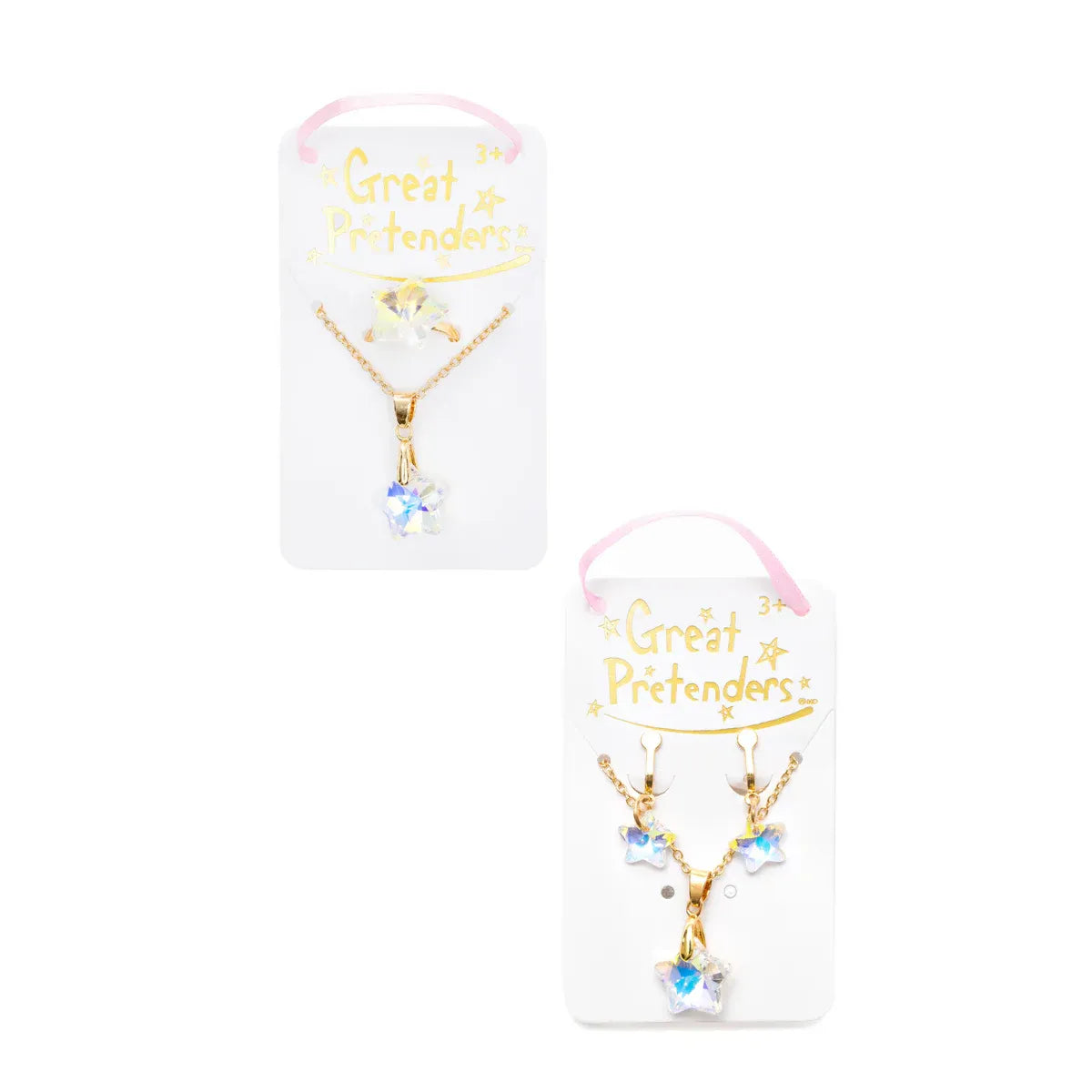 Great Pretenders Holographic Star Ring and Clip-On Earrings Set