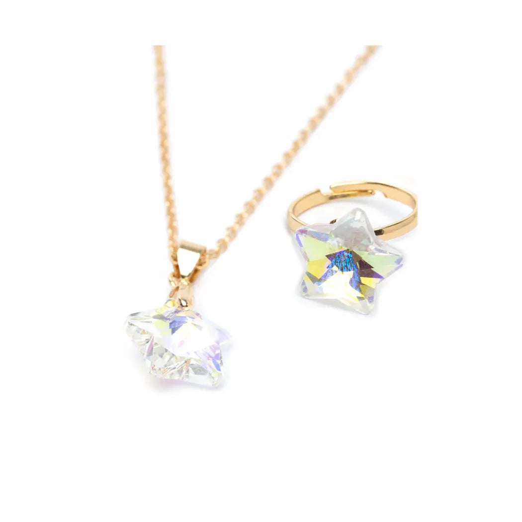 Great Pretenders Holographic Star Ring and Clip-On Earrings Set