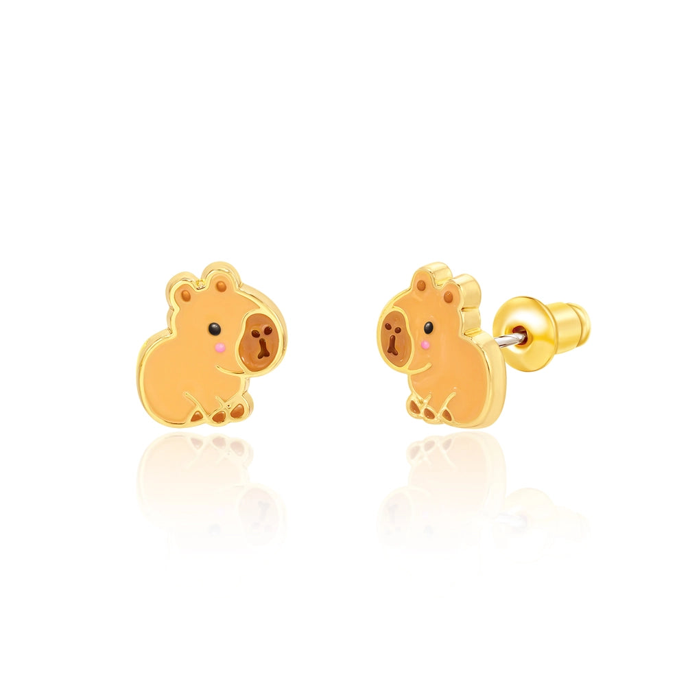 Girl Nation: Happy Capy Cutie Stud Hypoallergenic Earrings