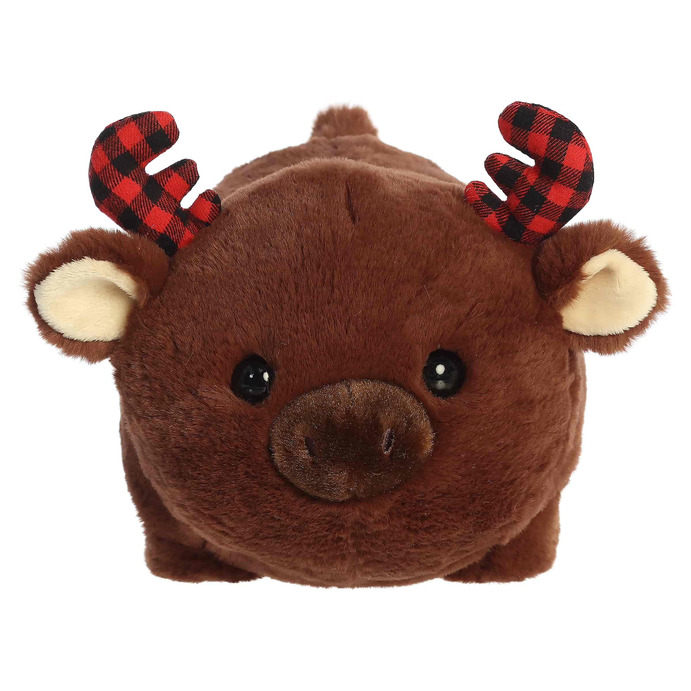 Aurora Plush Spudsters 10 Inch Mitten the Plaid Moose Holiday Plush Toy