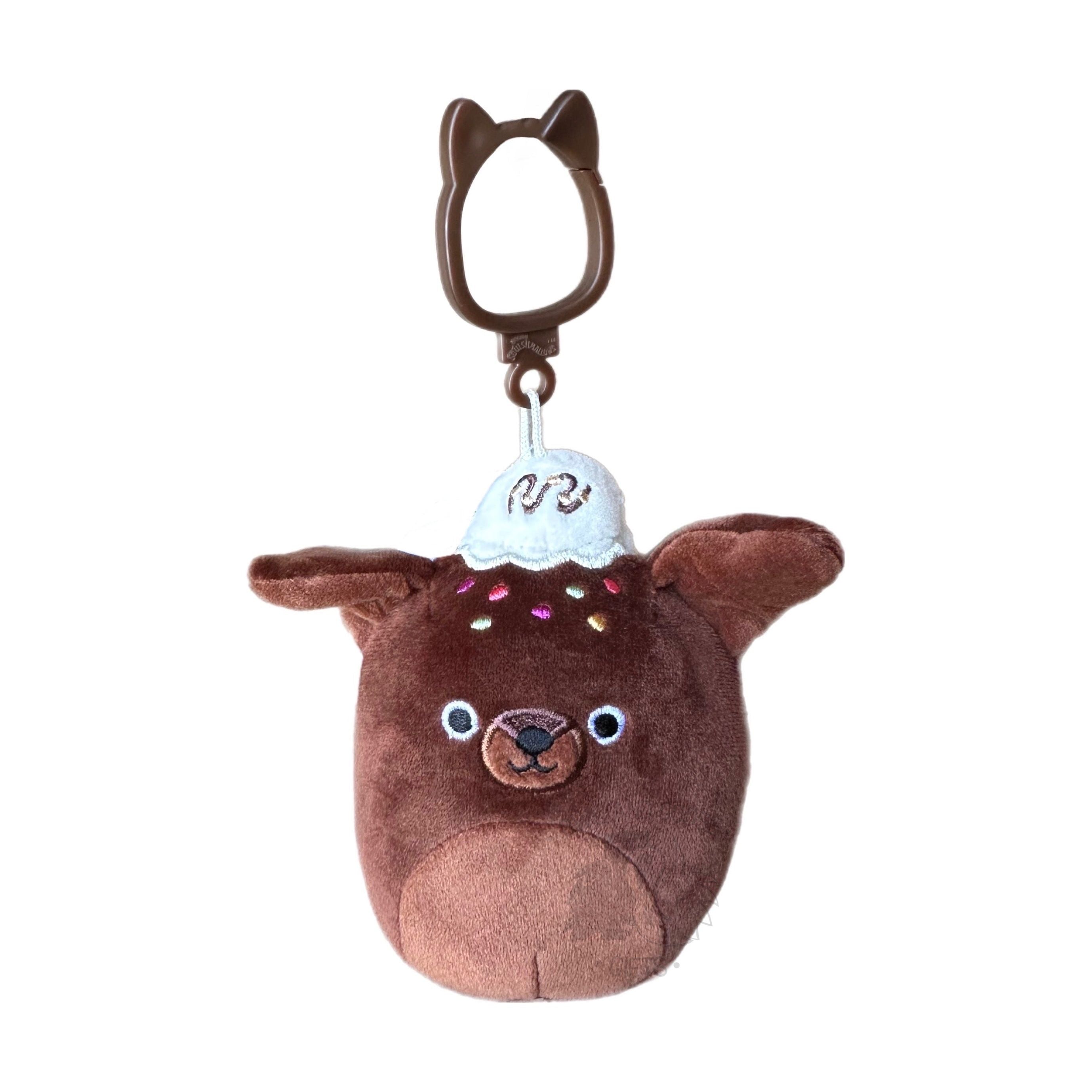 Squishmallow 3.5 Inch Rico the Brownie Chocolate Lab Plush Clip