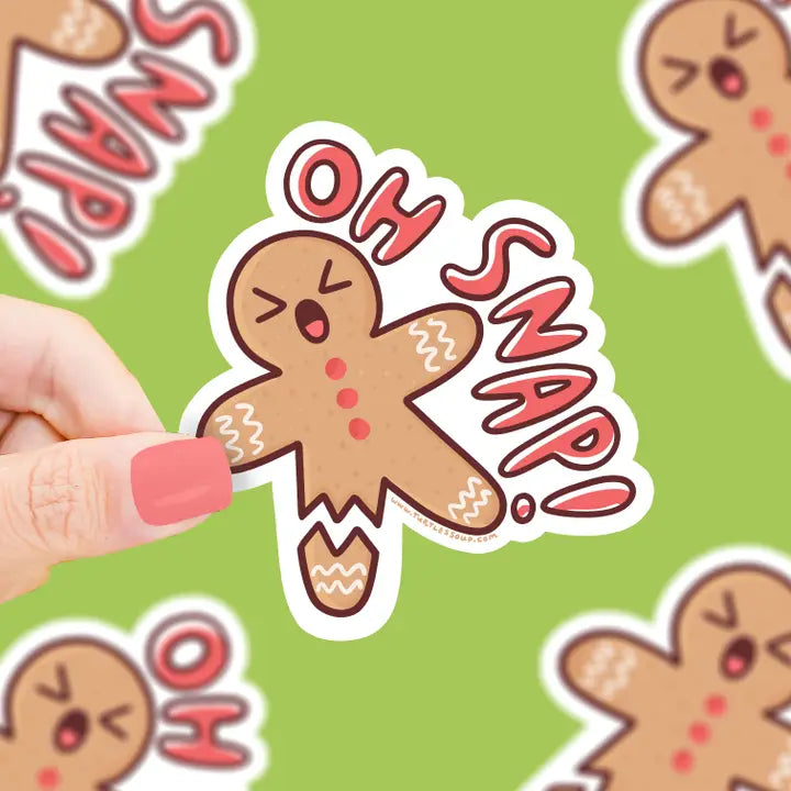 Turtle's Soup Oh Snap Gingerbread Holiday Vinyl Sticker