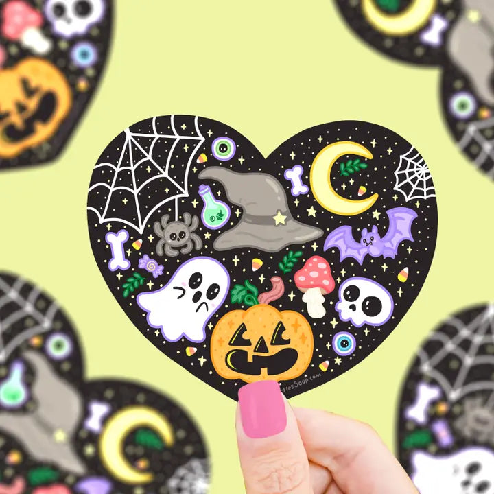 Turtle's Soup Spooky Heart Halloween Vinyl Sticker