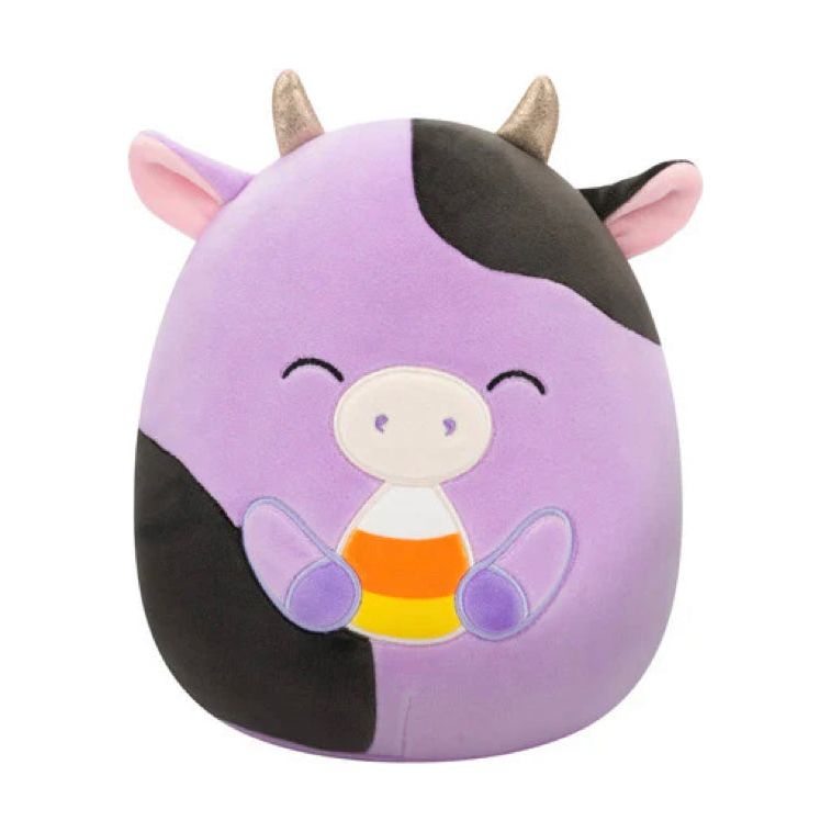 Squishmallow 5 Inch Alexie the Cow with Candy Corn Halloween Plush Toy