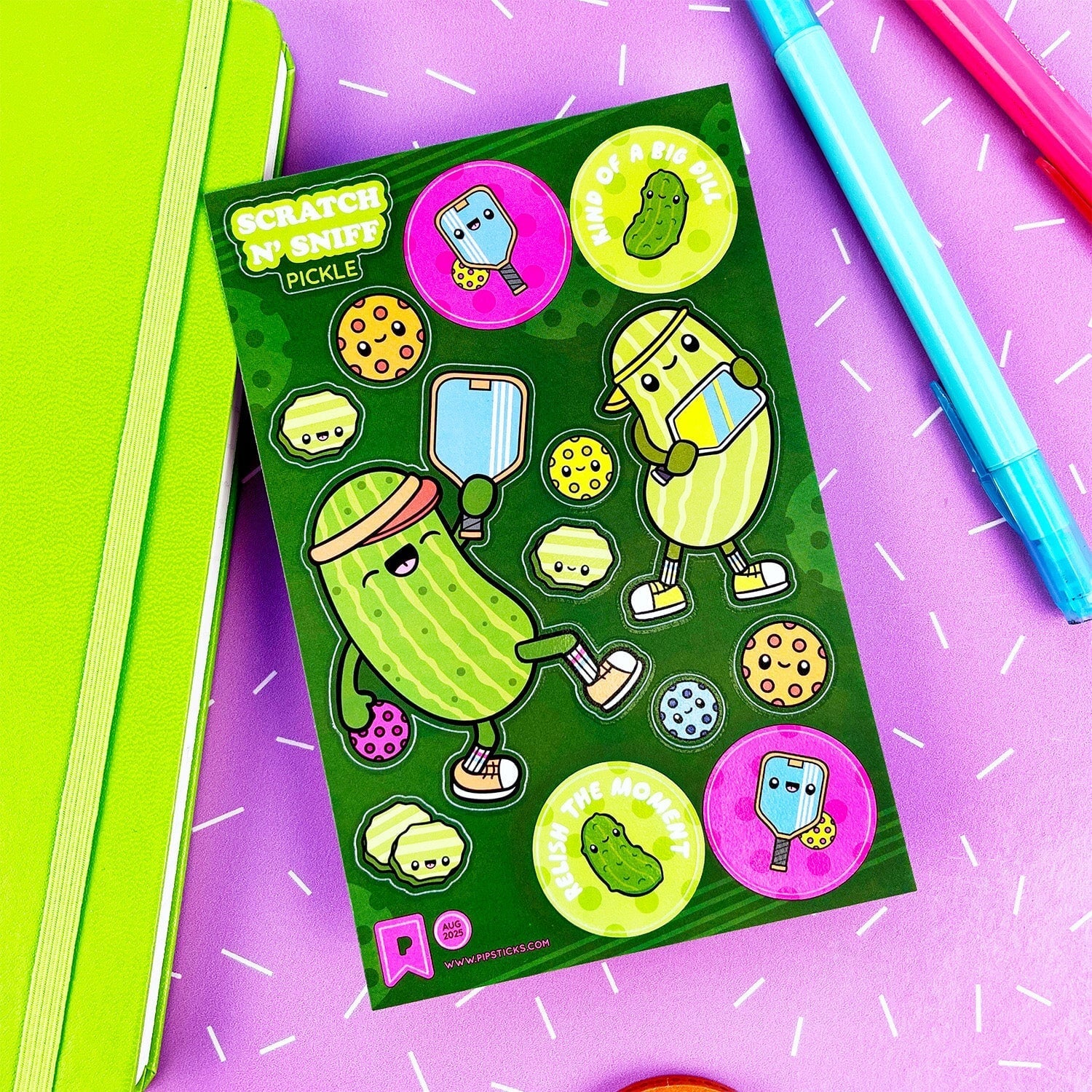 Pipsticks Big Dill Scratch N' Sniff Stickers - Pickle
