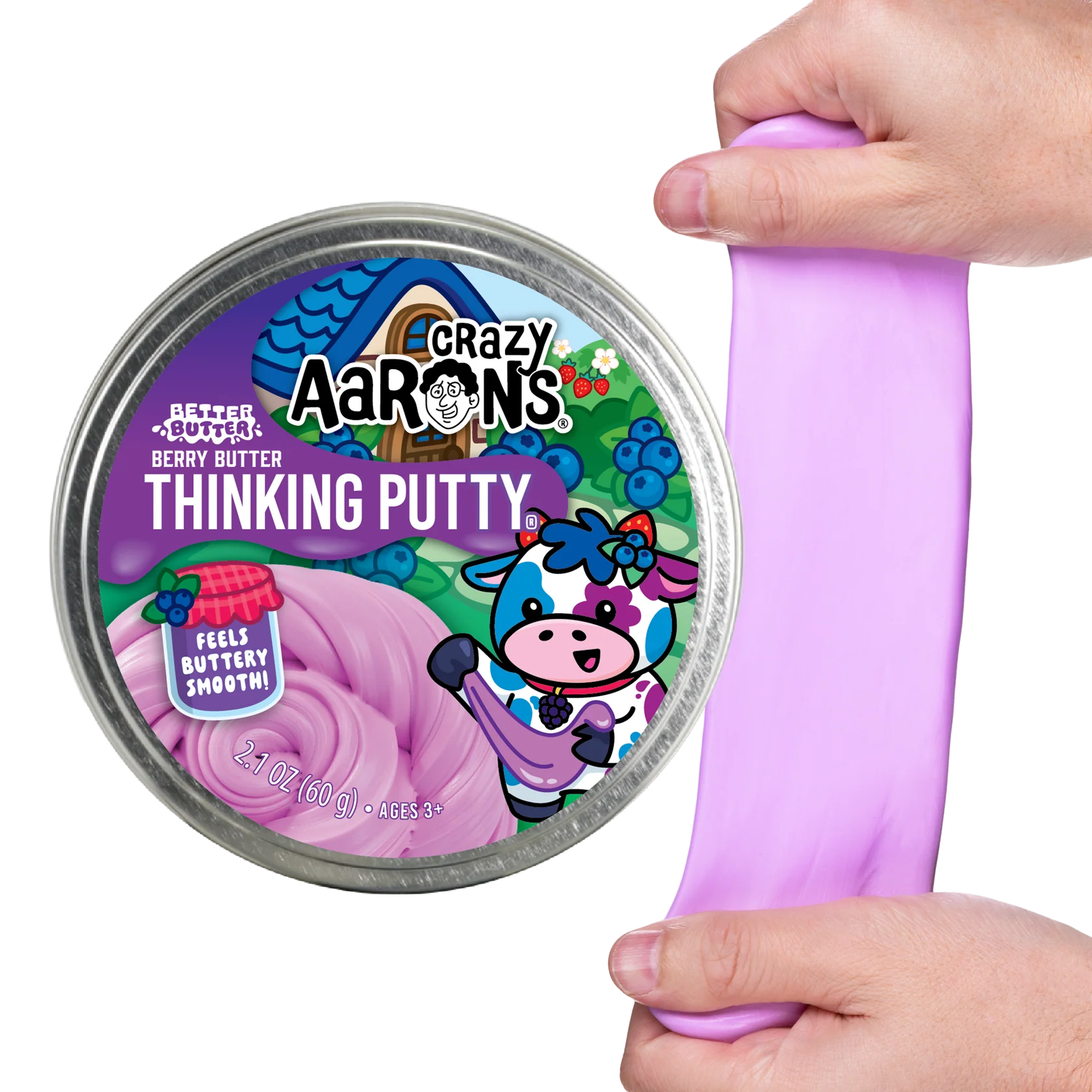 Crazy Aarons Better Butter Berry Full Size 4 Inch Thinking Putty Tin - PURPLE