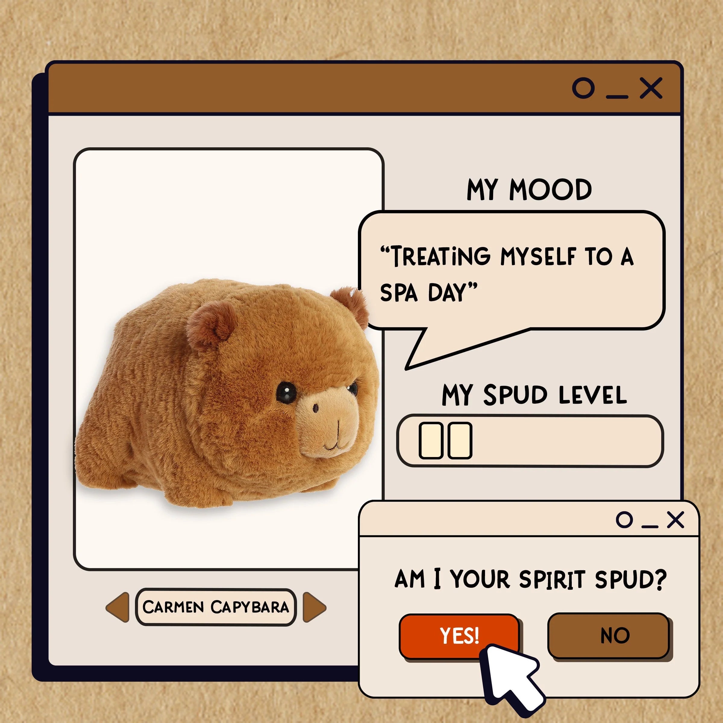Aurora Plush Spudsters 10 Inch Carmen Capybara Plush Toy