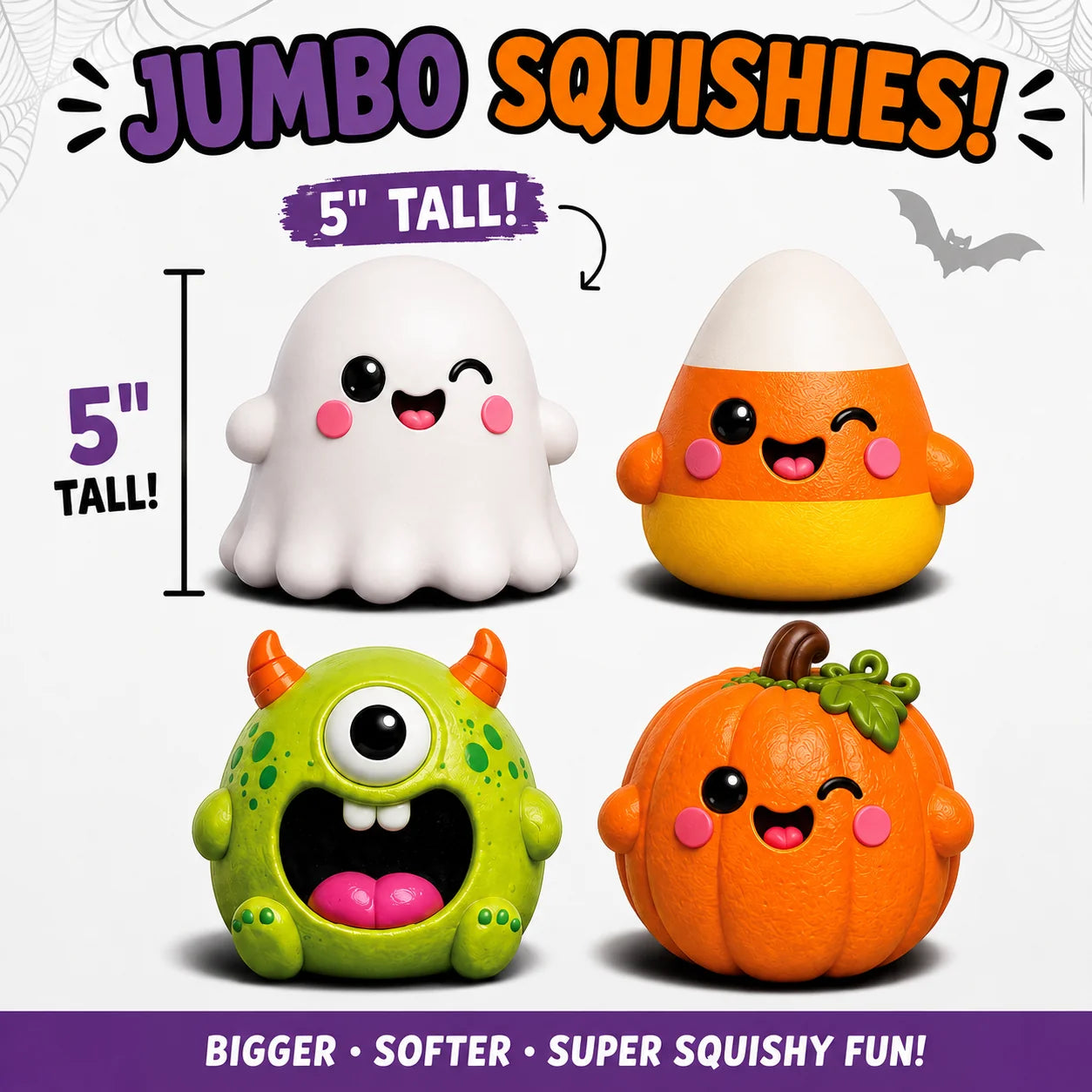 Fun Doh 5 Inch Mega Mash Monsters Jumbo Halloween Squishy Toy - Pumpkin