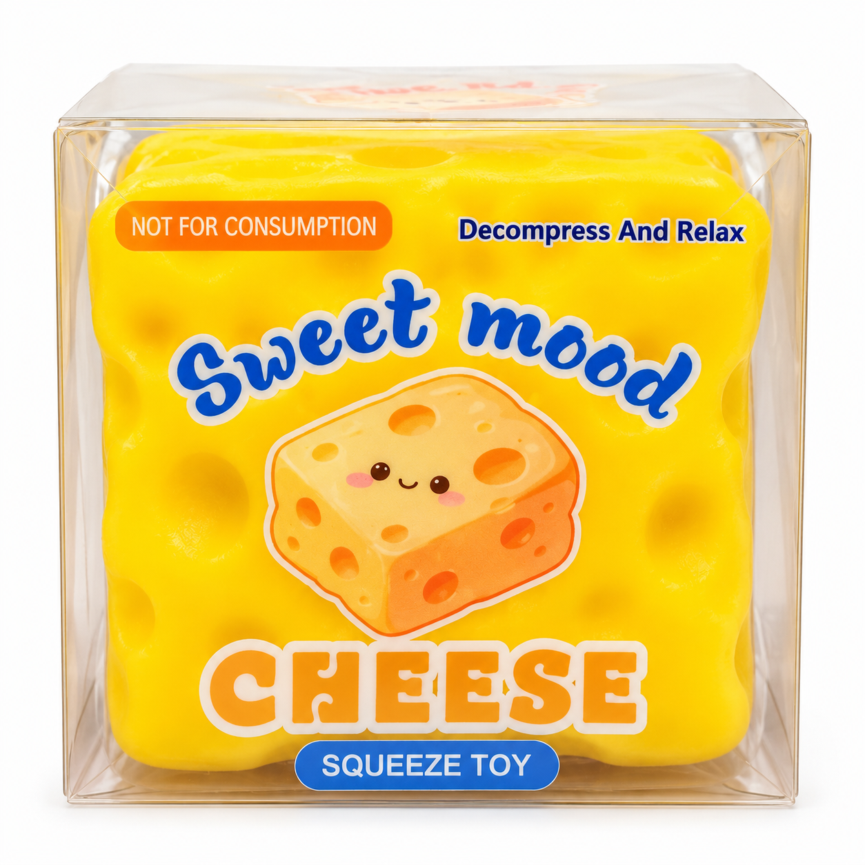 Crunchy Cheese Squishy 2.5 Inch Crunchy ASMR Squishy Sensory Toy