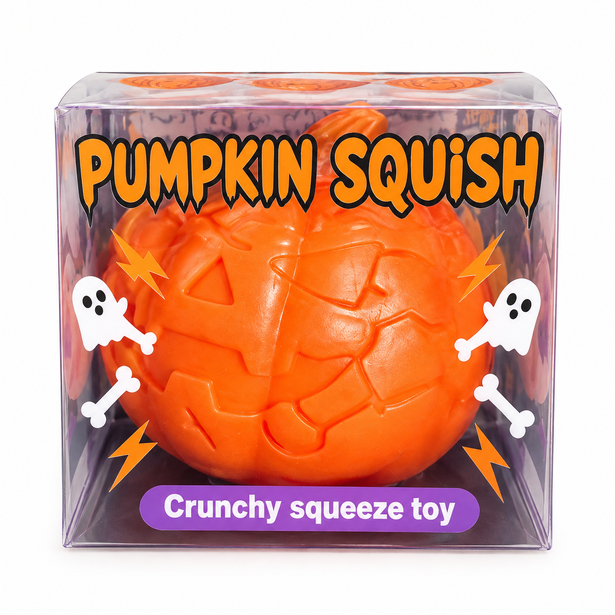 Crackling Crunchy Pumpkin 2.5 Inch Halloween ASMR Squishy Sensory Toy