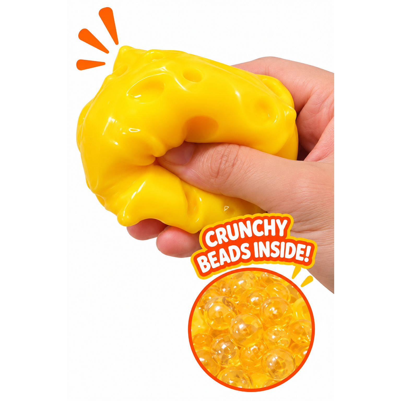 Crunchy Cheese Squishy 2.5 Inch Crunchy ASMR Squishy Sensory Toy