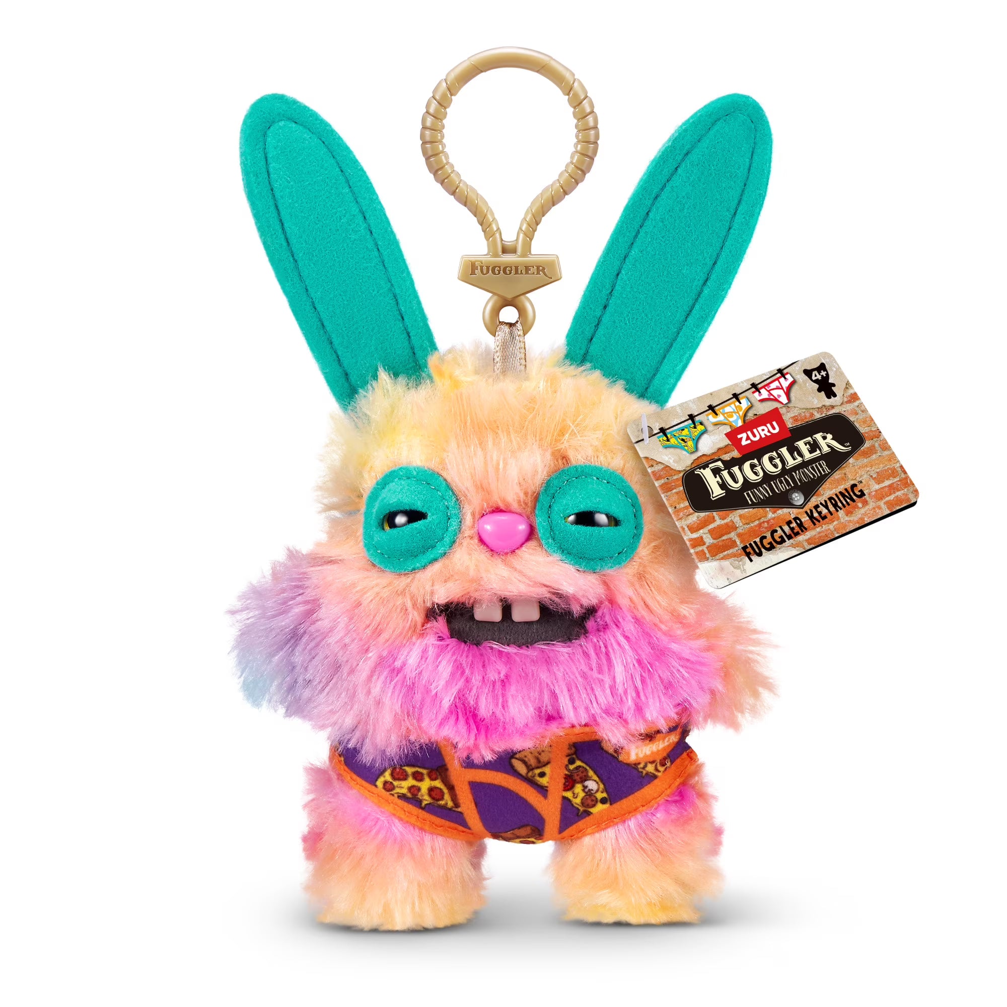 Zuru Fugglers 5 Inch Plush Keyring - Rabid Rabbit Tie Dye