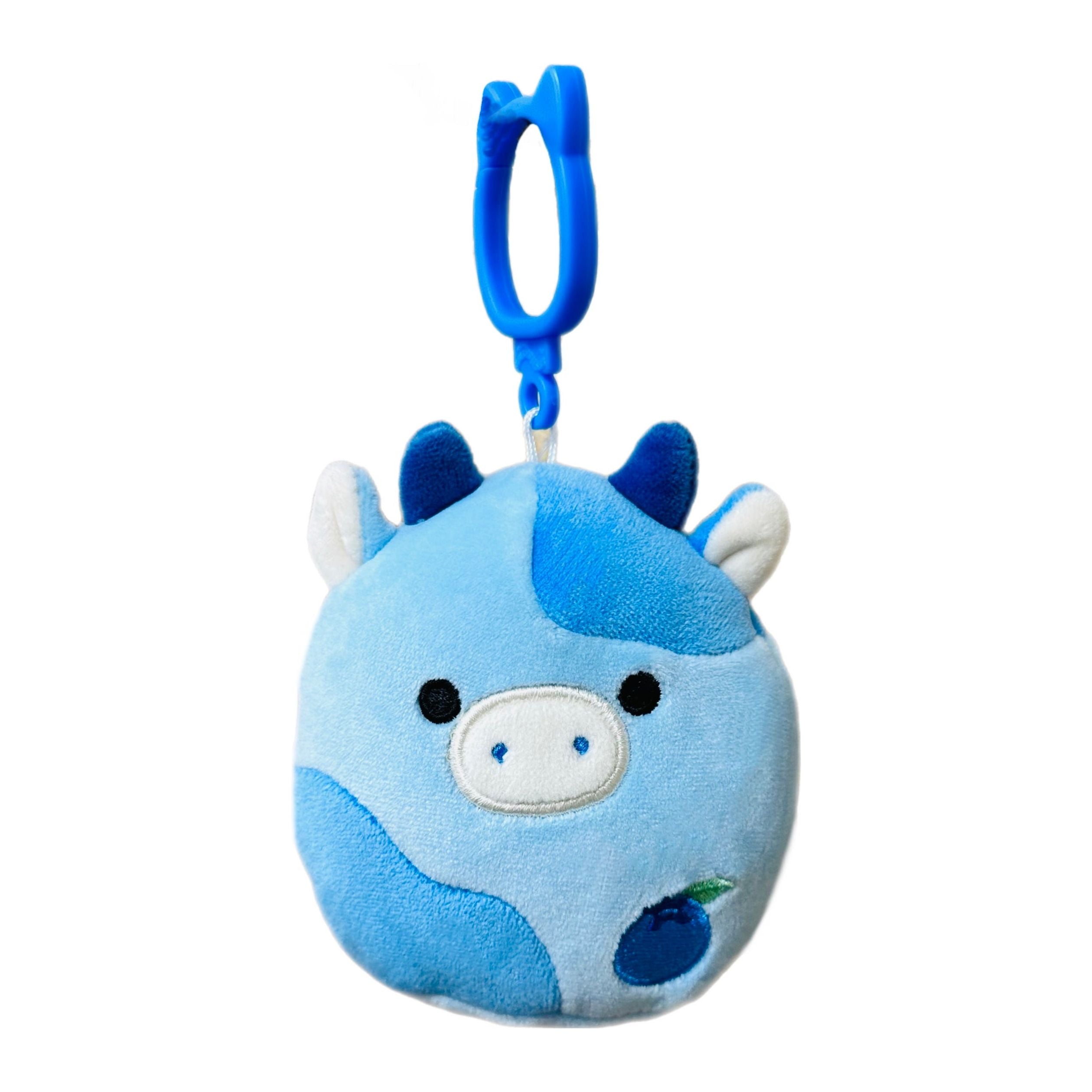 Squishmallow 3.5 Inch Rutanya the Blueberry Cow Plush Clip