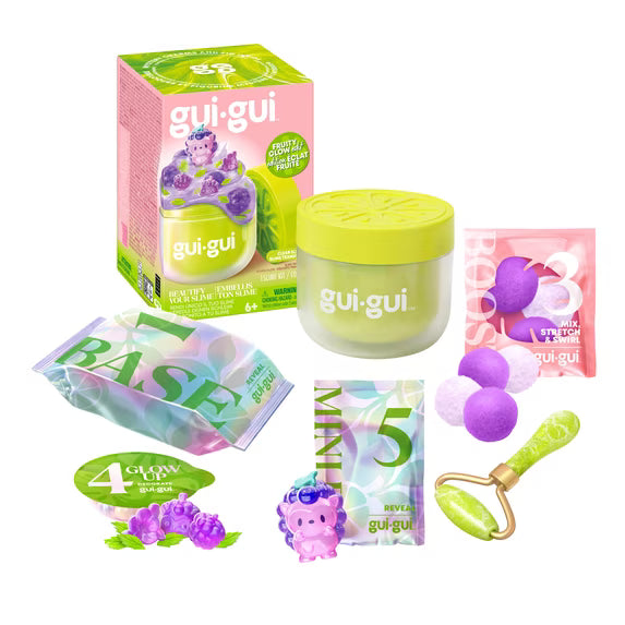 Gui Gui Slime Kit Single Mystery Jar FRUITY GLOW EDIT - Clear Slime