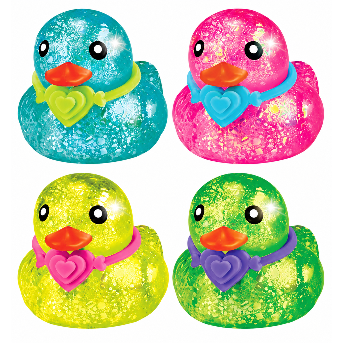 Ja-Ru 2.5 Inch Hello Ducky Lovey Ducky Glitter Sugar Squishy Toy - Assorted