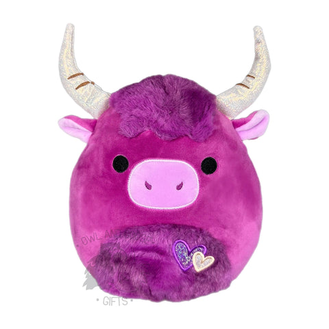 Squishmallow 5 Inch York the Purple Highland Cow Valentine Plush Toy