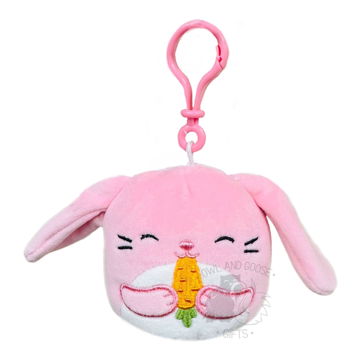 Squishmallow Bop the Bunny with Carrot Easter Plush Toy - Owl & Goose Gifts