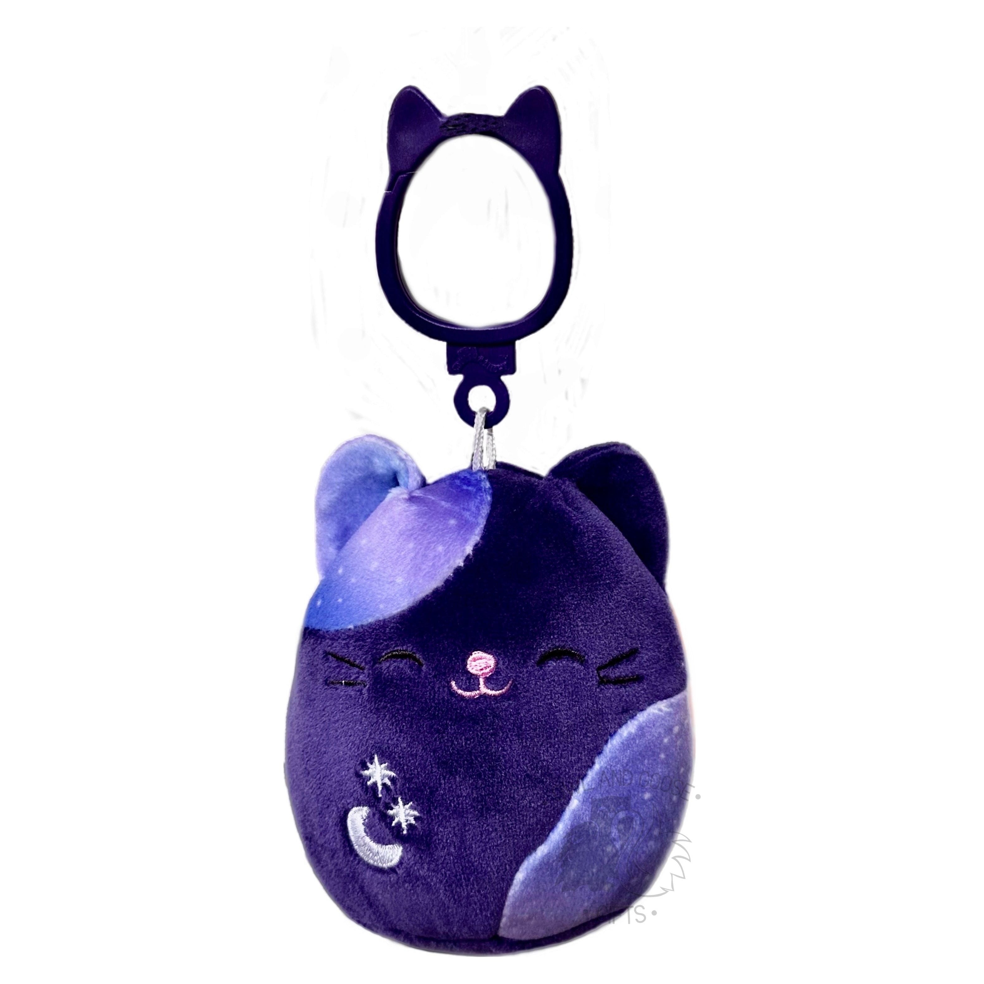 Squishmallow 3.5 Inch Metta the Galaxy Cat Halloween Plush Clip