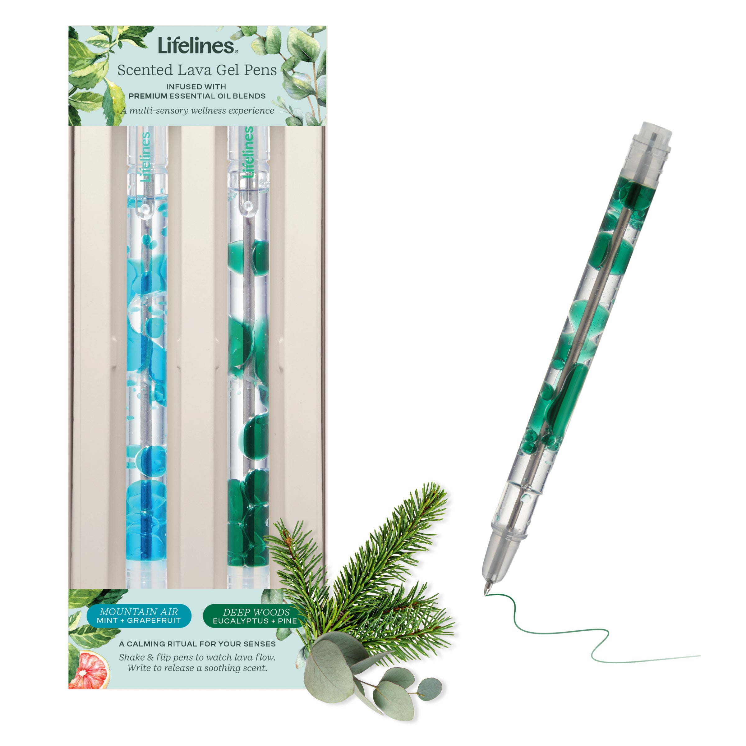 Lifelines Scented Lava Pen 2 Pack - Blue/Green