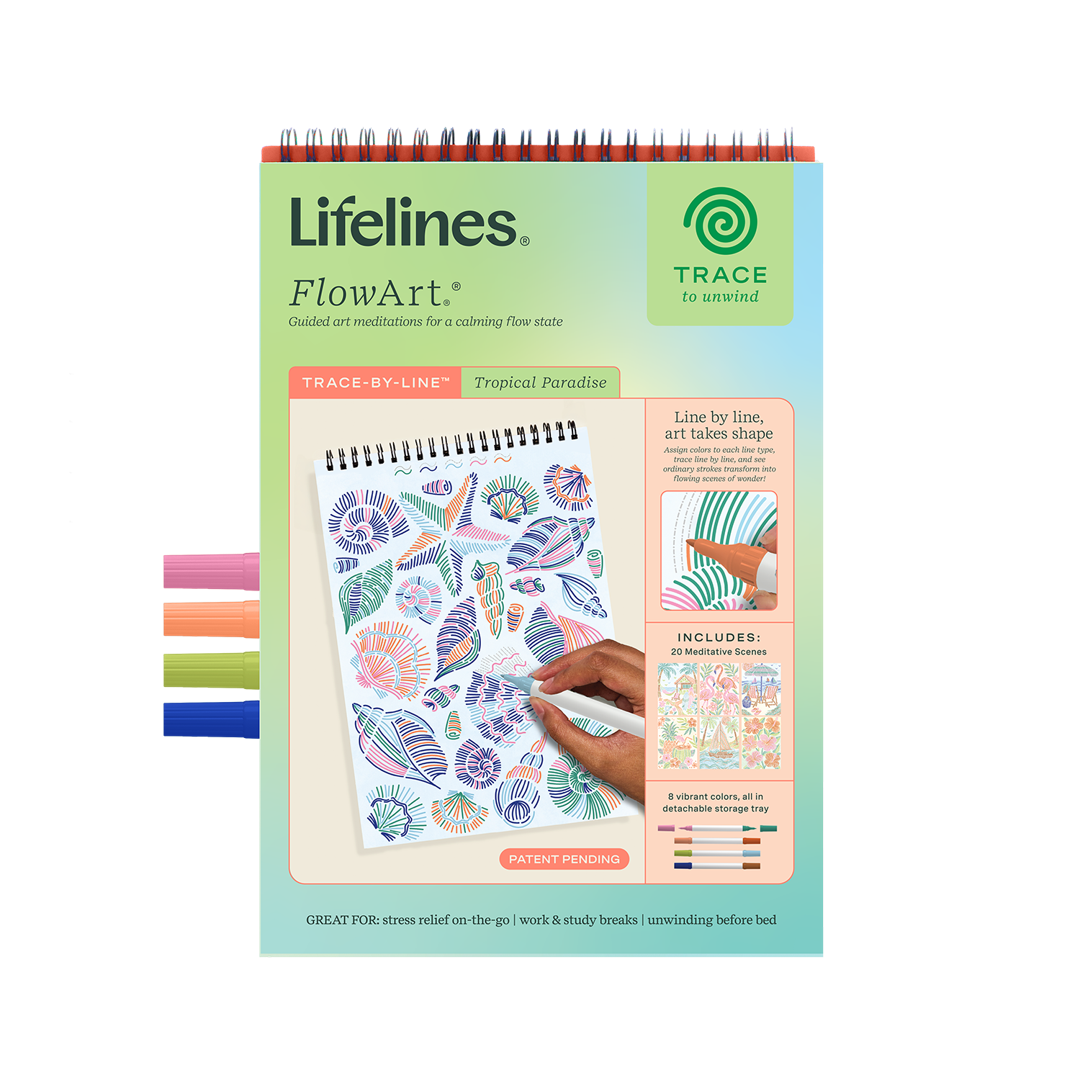 Lifelines FlowArt Trace-By-Line - Tropical Paradise - Meditative Art