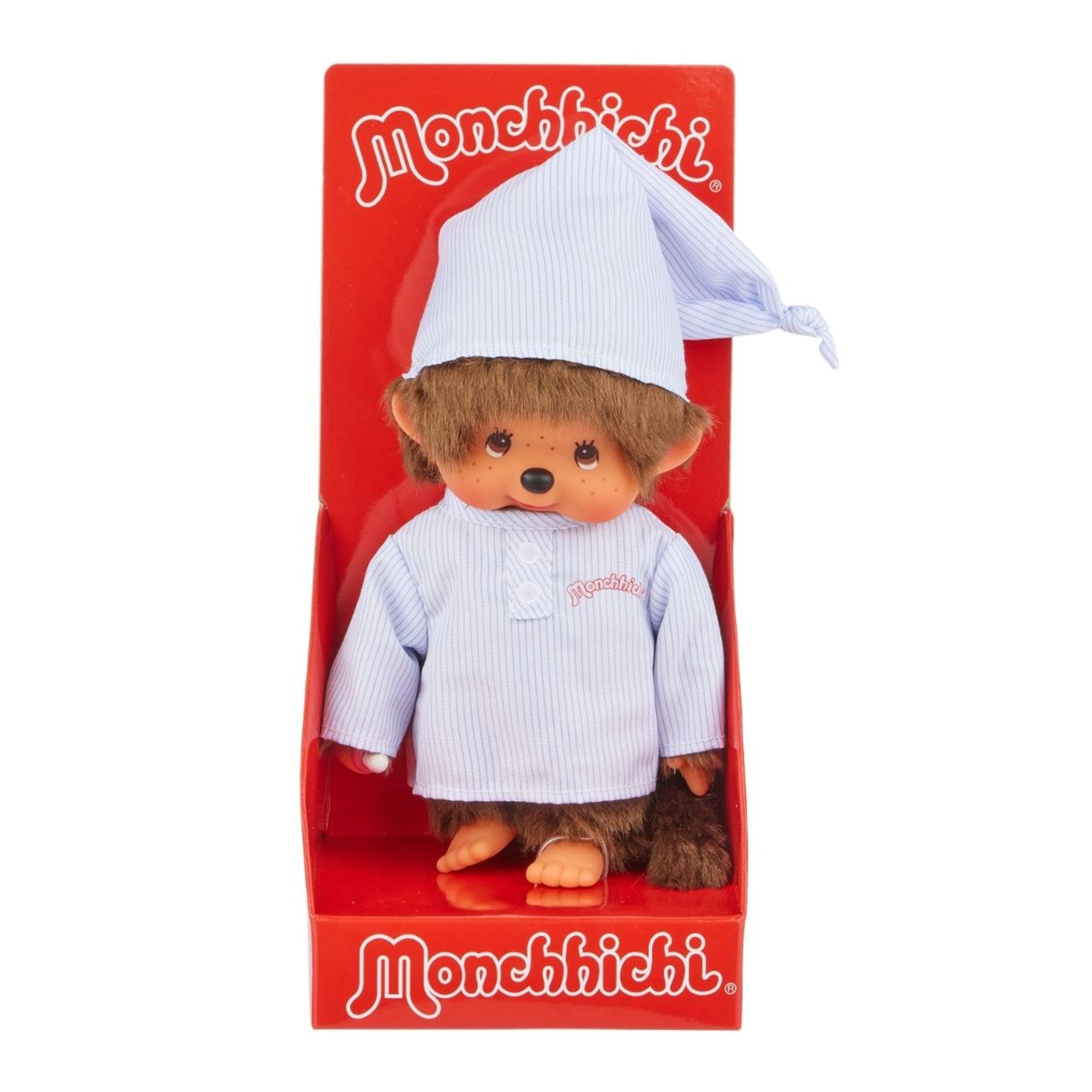 Monchhichi 8 Inch Stripe Pajama Boy Plush Toy