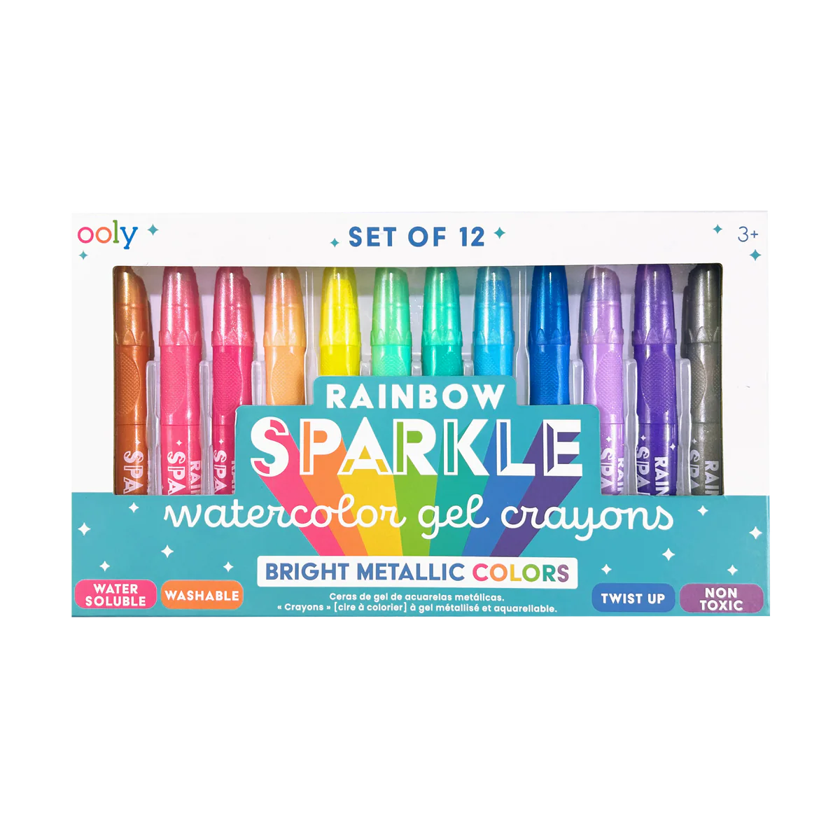 Ooly Rainbow Sparkle: Watercolor Gel Crayons (Set of 12)
