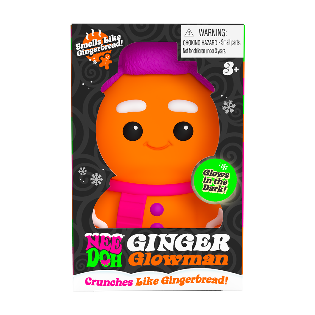 Nee Doh Ginger Glowman 3 Inch Squish Ball Fidget Toy