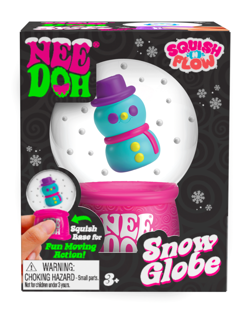 Nee Doh Squish N' Flow Snowglobe 3 Inch Squish Ball Fidget Toy