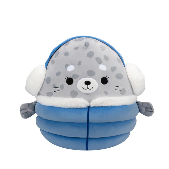 Squishmallow 8 Inch Odile the Seal with Blue Puffer Jacket Christmas Plush Toy