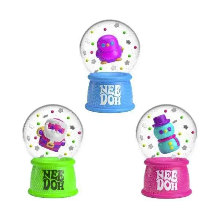 Nee Doh Squish N' Flow Snowglobe 3 Inch Squish Ball Fidget Toy