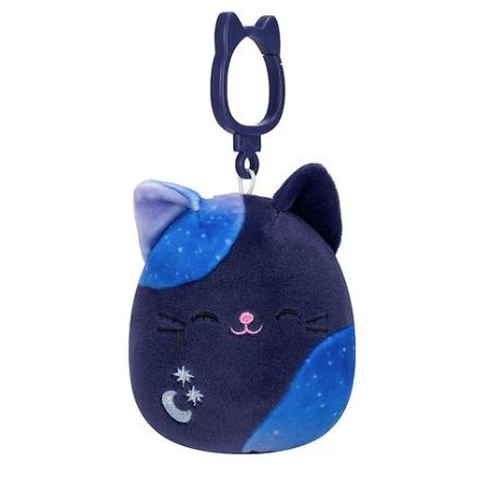 Squishmallow 3.5 Inch Metta the Galaxy Cat Halloween Plush Clip